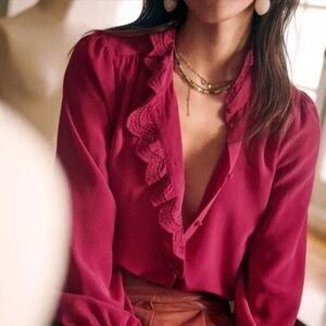 Limited Edition Sezane Silk Chlo Blouse